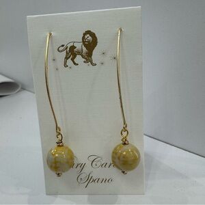 Chinoiserie Wishbone Earrings Yellow